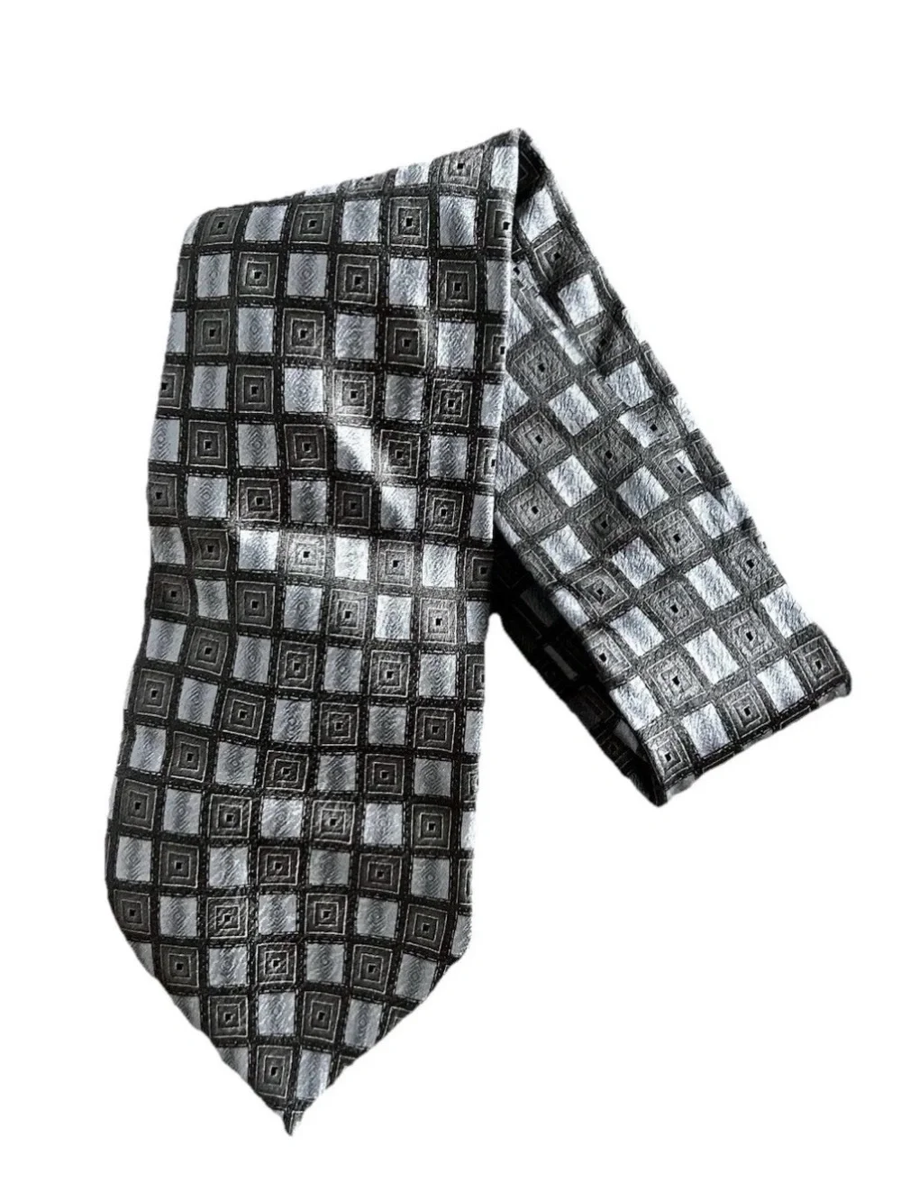 Van Heusen brown and grey Patterned silky Tie